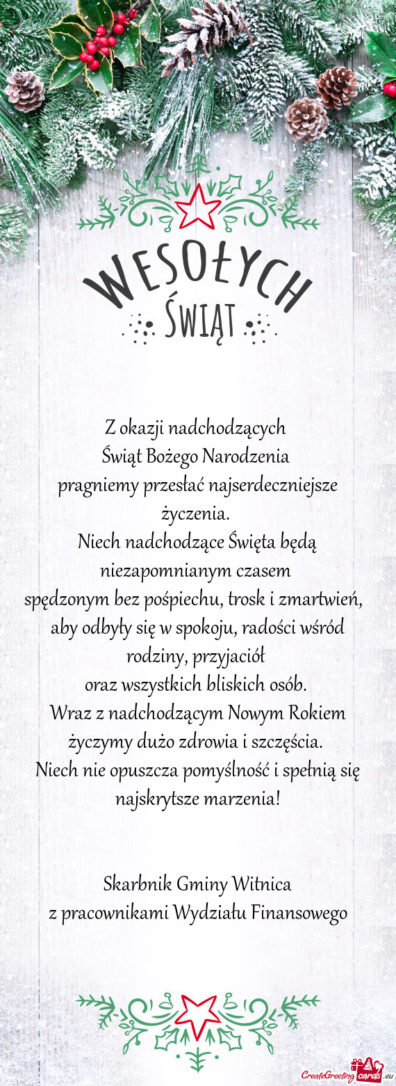 Niech nie opuszcza pomyślność i spełnią się najskrytsze marzenia