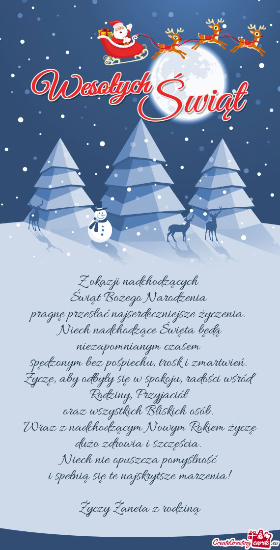 Niech nie opuszcza pomyślność i spełnią się te najskrytsze marzenia! Żaneta z