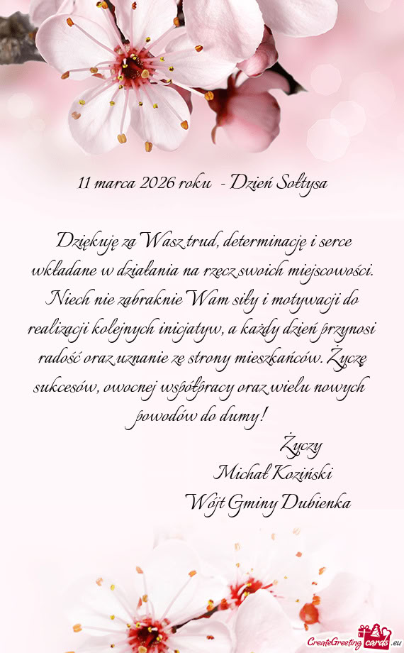 Niech nie zabraknie Wam siły i motywacji do realizacji kolejnych inicjatyw, a każdy dzień przyn