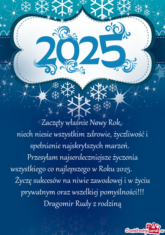 Niech niesie wszystkim zdrowie, życzliwość i spełnienie najskrytszych marzeń