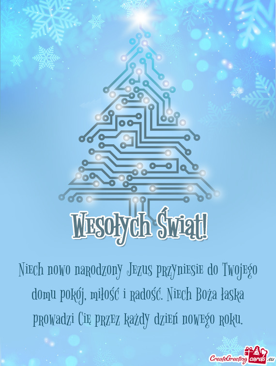 Niech nowo narodzony Jezus przyniesie do Twojego domu pokój, miłość i radość. Niech Boża łas