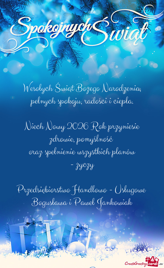 Niech Nowy 2026 Rok przyniesie