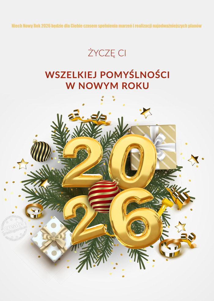Niech Nowy Rok 2026 będzie dla Ciebie czasem spełnienia marzeń i realizacji najodważniejszych pl