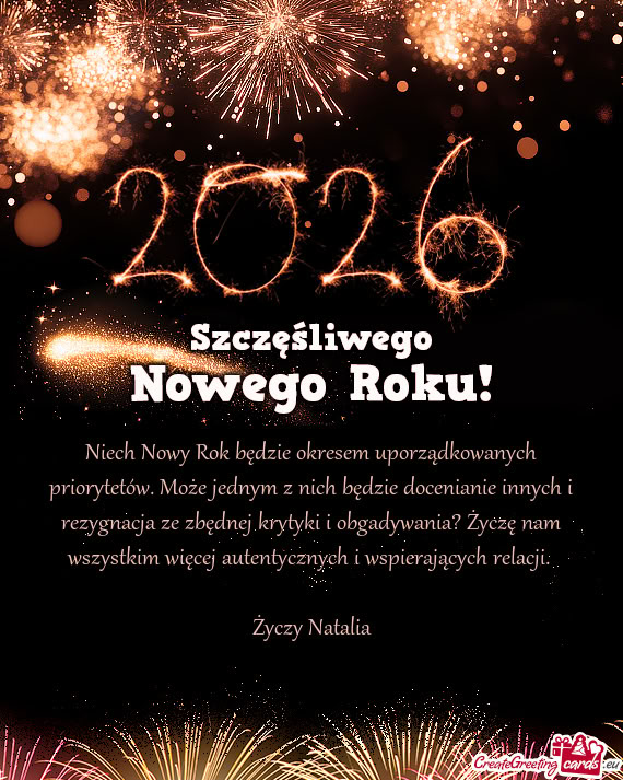Niech Nowy Rok będzie okresem uporządkowanych priorytetów. Może jednym z nich będzie docenianie