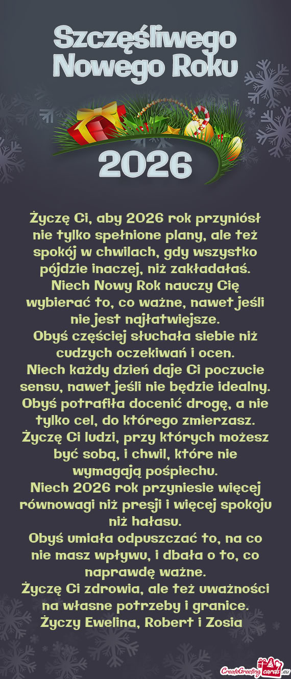 Niech Nowy Rok nauczy Cię wybierać to, co ważne, nawet jeśli nie jest najłatwiejsze