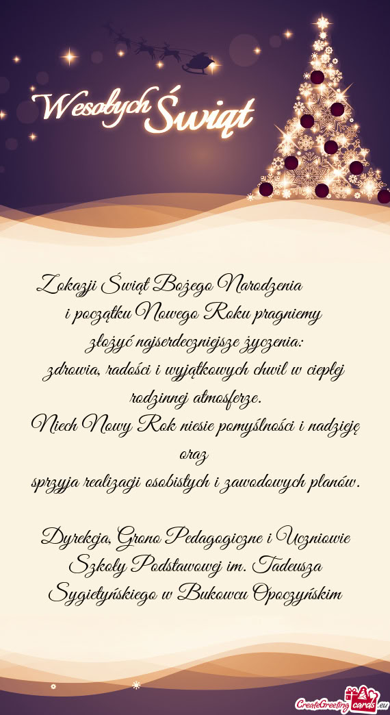 Niech Nowy Rok niesie pomyślności i nadzieję oraz