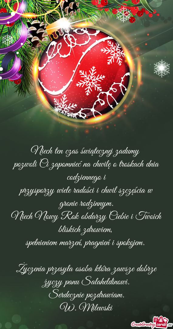 Niech Nowy Rok obdarzy Ciebie i Twoich bliskich zdrowiem