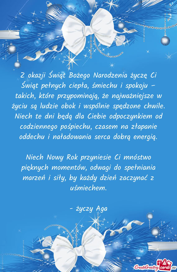 Niech Nowy Rok przyniesie Ci mnóstwo pięknych momentów, odwagi do spełniania marzeń i siły, by