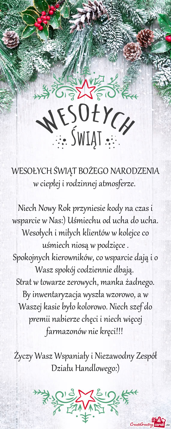 Niech Nowy Rok przyniesie kody na czas i wsparcie w Nas:) Uśmiechu od ucha do ucha