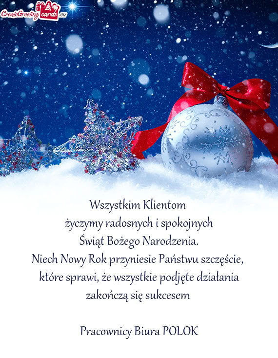 Niech Nowy Rok przyniesie Państwu szczęście