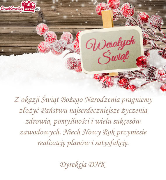 Niech Nowy Rok przyniesie realizację planów i satysfakcję