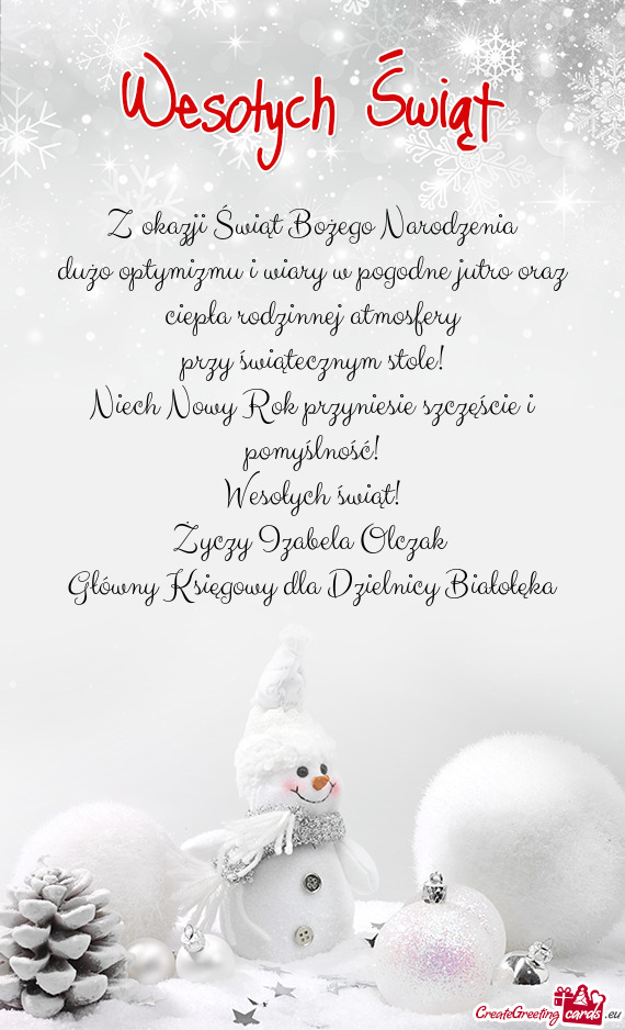 Niech Nowy Rok przyniesie szczęście i pomyślność