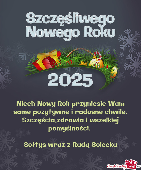 Niech Nowy Rok przyniesie Wam same pozytywne i radosne chwile