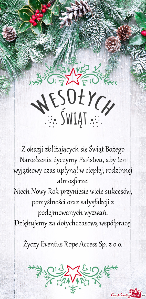 Niech Nowy Rok przyniesie wiele sukcesów, pomyślności oraz satysfakcji z podejmowanych wyzwań