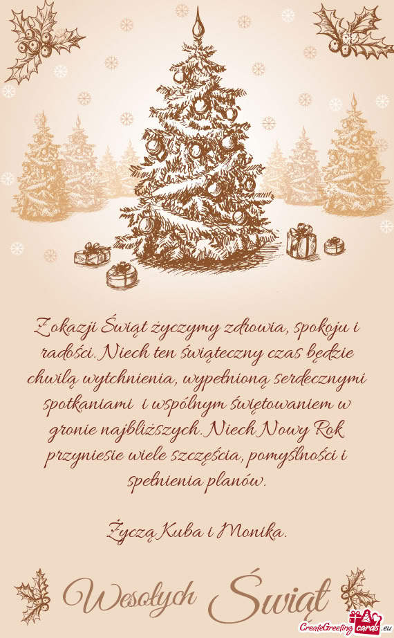 Niech Nowy Rok przyniesie wiele szczęścia, pomyślności i spełnienia planów