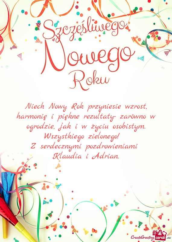 Niech Nowy Rok przyniesie wzrost, harmonię i piękne rezultaty- zarówno w ogrodzie, jak i w życiu