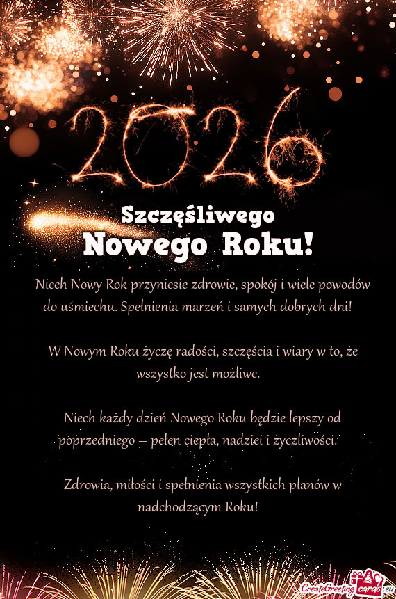 ✨ Niech Nowy Rok przyniesie zdrowie, spokój i wiele powodów do uśmiechu. Spełnienia marzeń i
