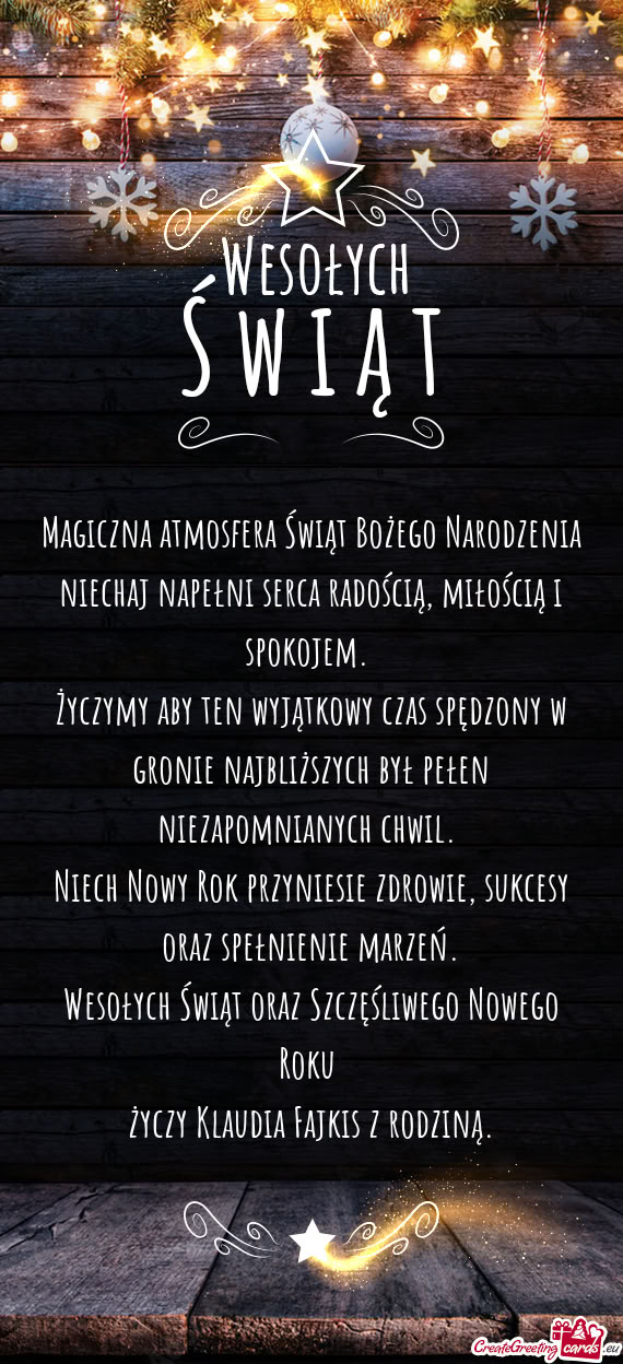 Niech Nowy Rok przyniesie zdrowie, sukcesy oraz spełnienie marzeń