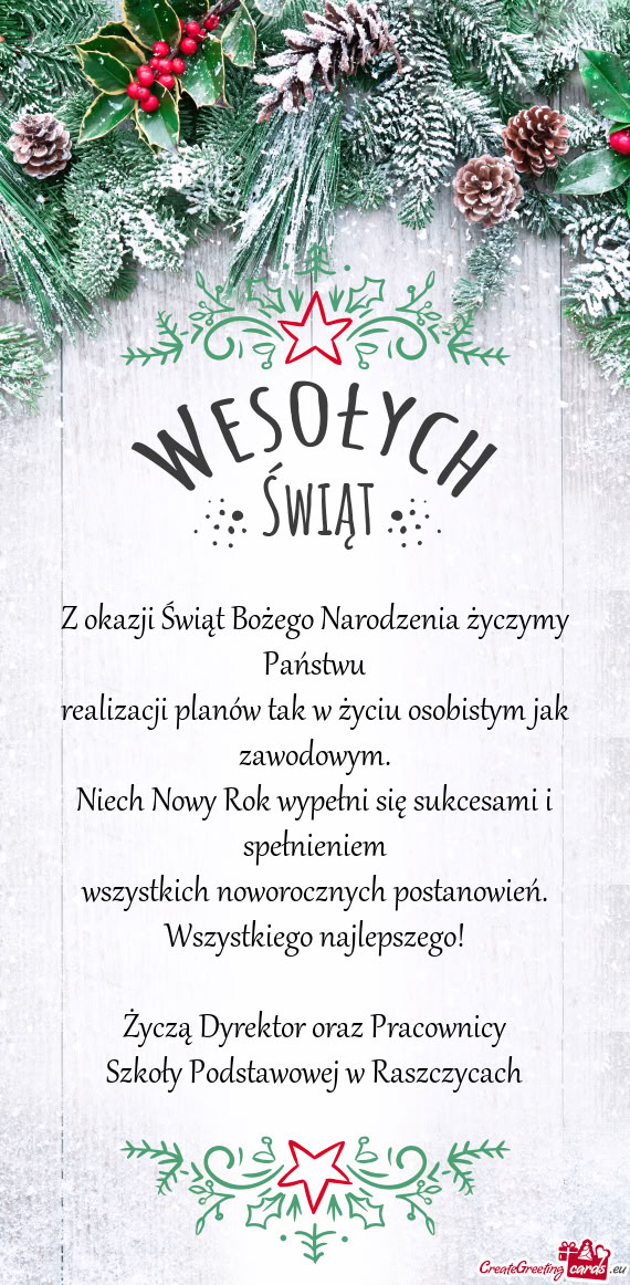 Niech Nowy Rok wypełni się sukcesami i spełnieniem wszystkich noworocznych postanowień
