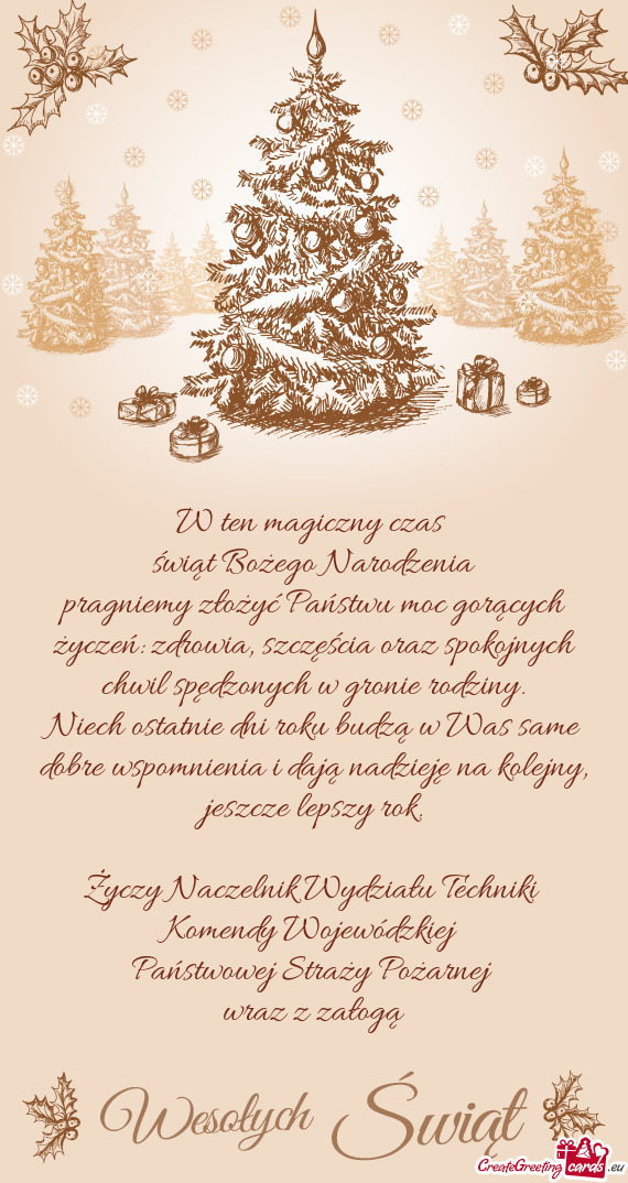 Niech ostatnie dni roku budzą w Was same dobre wspomnienia i dają nadzieję na kolejny, jeszcze le