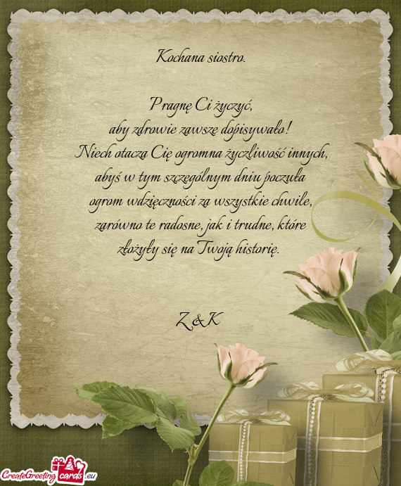 Niech otacza Cię ogromna życzliwość innych, abyś w tym szczególnym dniu poczuła