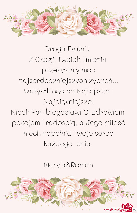 Niech Pan błogosławi Ci zdrowiem