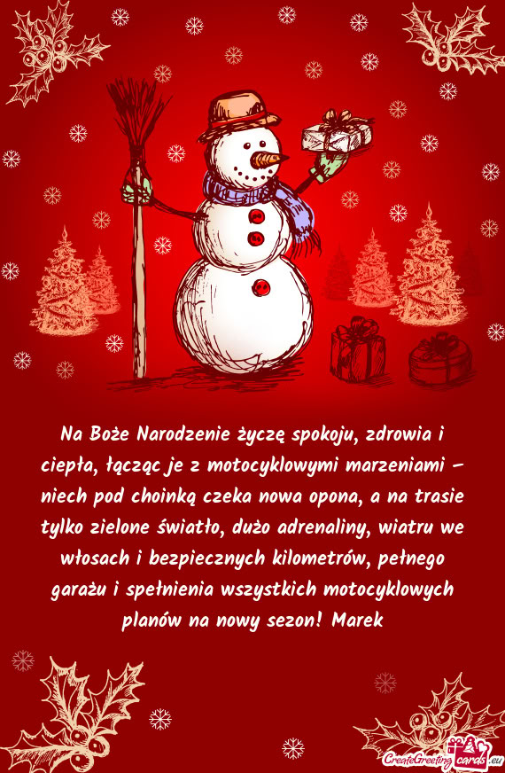 Niech pod choinką czeka nowa opona, a na trasie tylko zielone światło, dużo adrenaliny, wiatru w