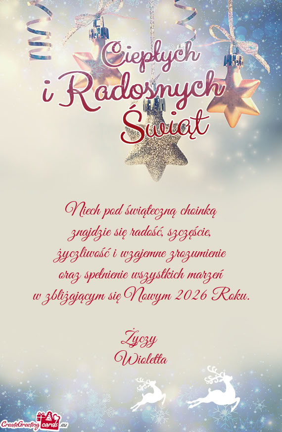 Niech pod świąteczną choinką  znajdzie się radość, szczęście,