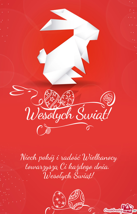 Niech pokój i radość Wielkanocy towarzyszą Ci każdego dnia