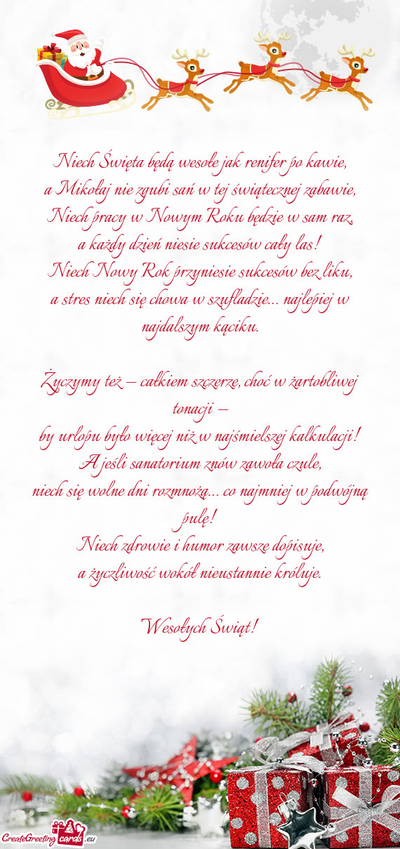 Niech pracy w Nowym Roku będzie w sam raz