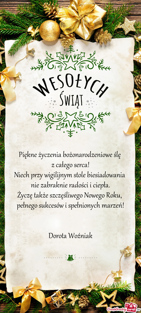 Niech przy wigilijnym stole biesiadowania