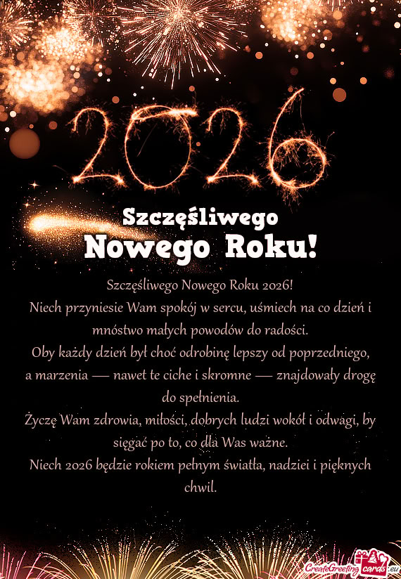 Niech przyniesie Wam spokój w sercu, uśmiech na co dzień i mnóstwo małych powodów do radości