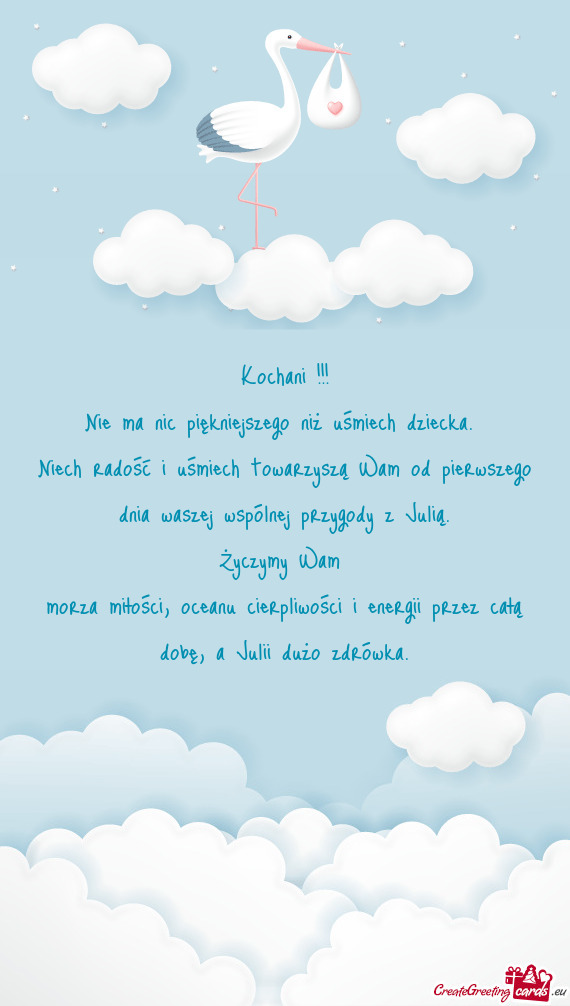 Niech radość i uśmiech towarzyszą Wam od pierwszego dnia waszej wspólnej przygody z Julią