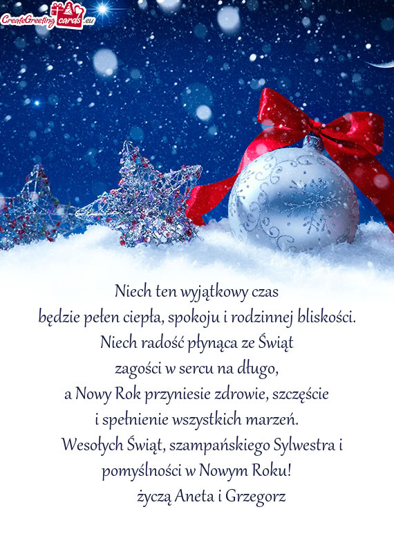 Niech radość płynąca ze Świąt