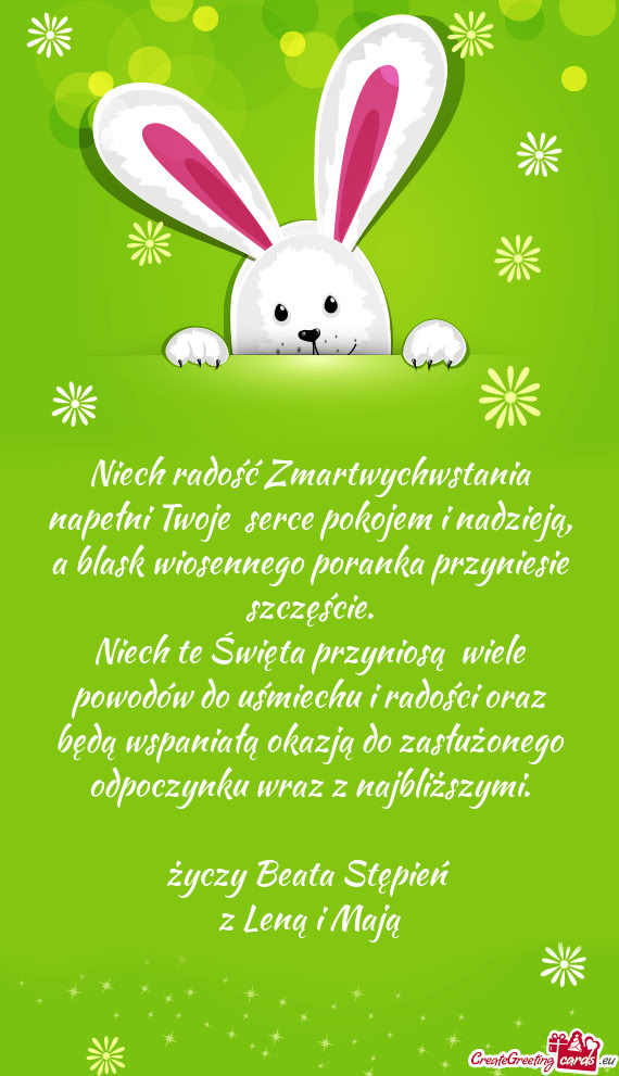 Niech radość Zmartwychwstania napełni Twoje serce pokojem i nadzieją, a blask wiosennego porank