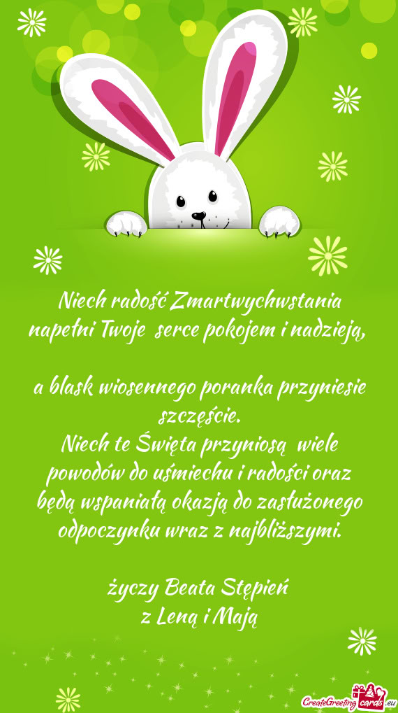 Niech radość Zmartwychwstania napełni Twoje serce pokojem i nadzieją