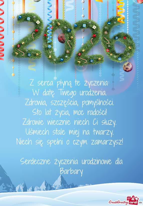 Niech się spełni o czym zamarzysz!  Serdeczne życzenia urodzinowe dla Barbary