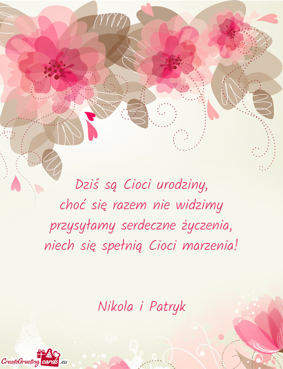 Niech się spełnią Cioci marzenia!  Nikola i Patryk