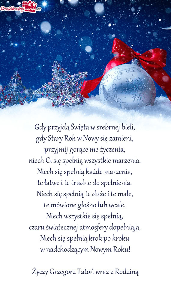 Niech się spełnią krok po kroku w nadchodzącym Nowym Roku! Grzegorz Tatoń wraz z
