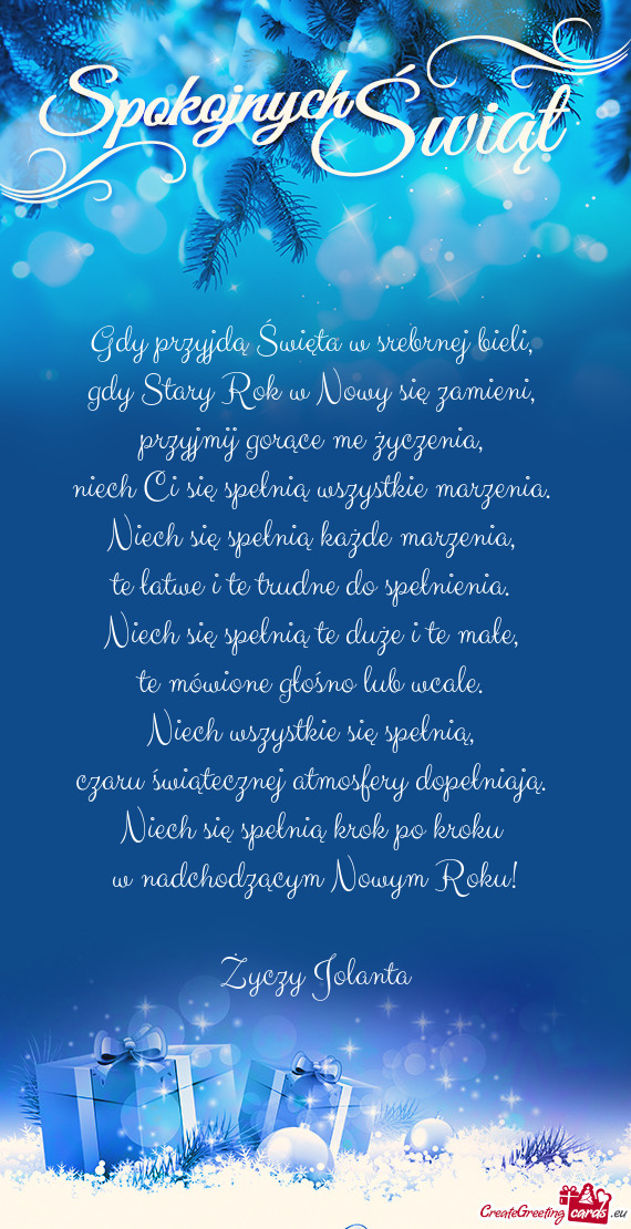 Niech się spełnią krok po kroku w nadchodzącym Nowym Roku! Jolanta