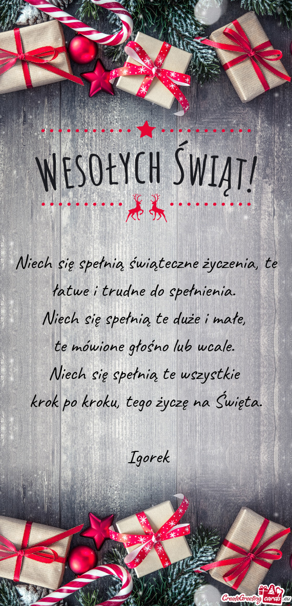 Niech się spełnią świąteczne życzenia, te łatwe i trudne do