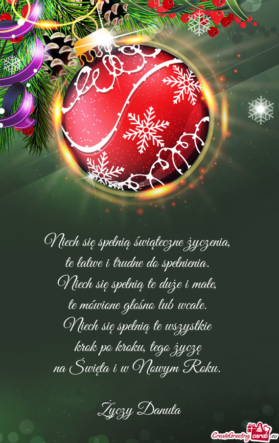 Niech się spełnią świąteczne życzenia,   te łatwe i trudne do