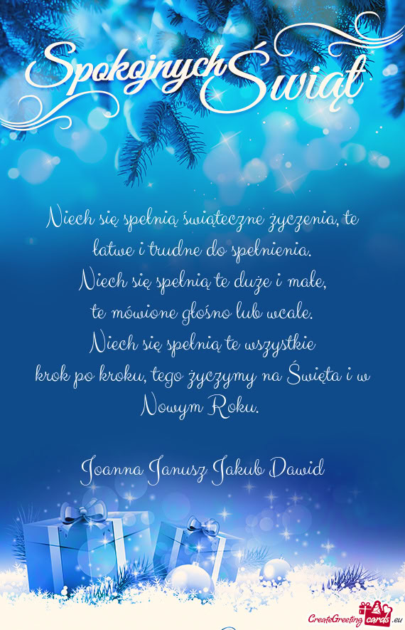 Niech się spełnią świąteczne życzenia, te łatwe i trudne do