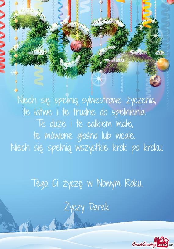 Niech się spełnią sylwestrowe życzenia,  te łatwe i