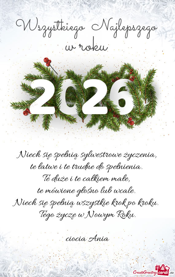 Niech się spełnią sylwestrowe życzenia,  te łatwe i te trudne do