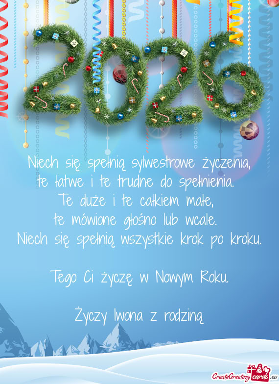 Niech się spełnią sylwestrowe życzenia,  te łatwe i te trudne do