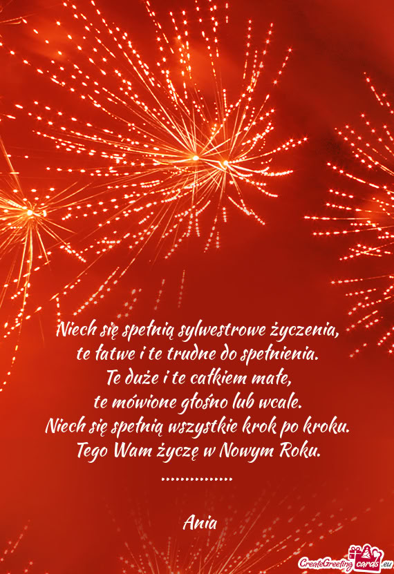 Niech się spełnią sylwestrowe życzenia,  te łatwe i te trudne do