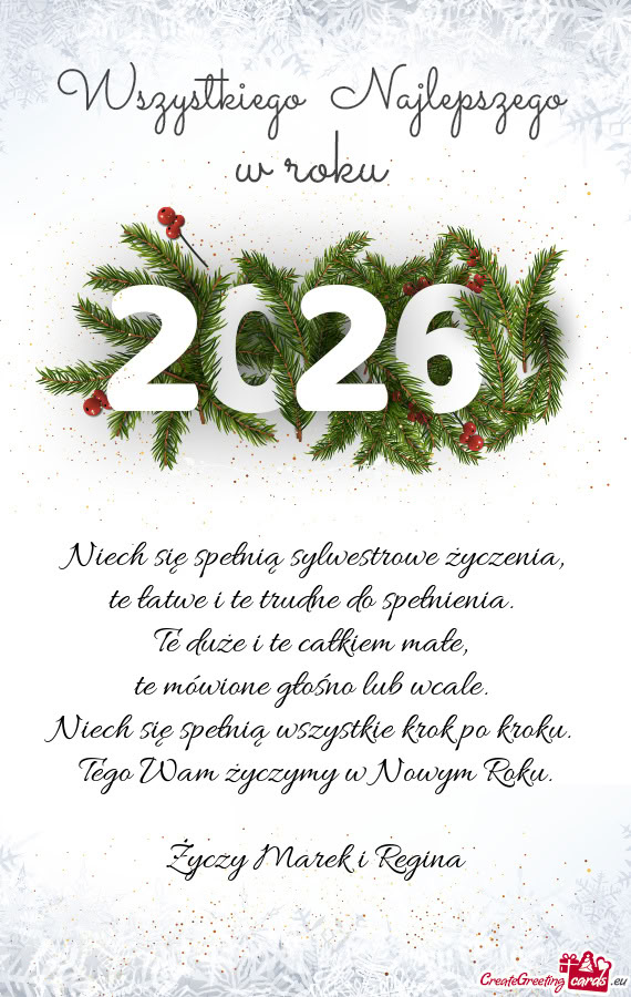 Niech się spełnią sylwestrowe życzenia,  te łatwe i te trudne do