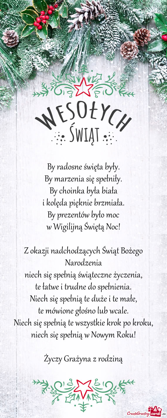 Niech się spełnią w Nowym Roku! Grażyna z rodziną