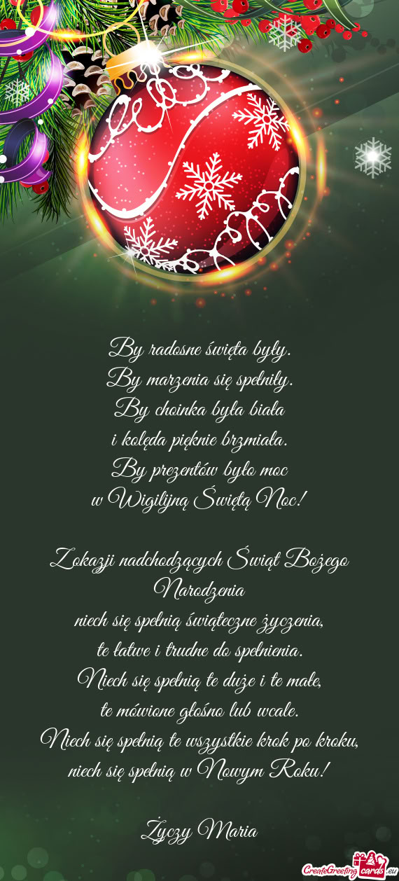 Niech się spełnią w Nowym Roku! Maria